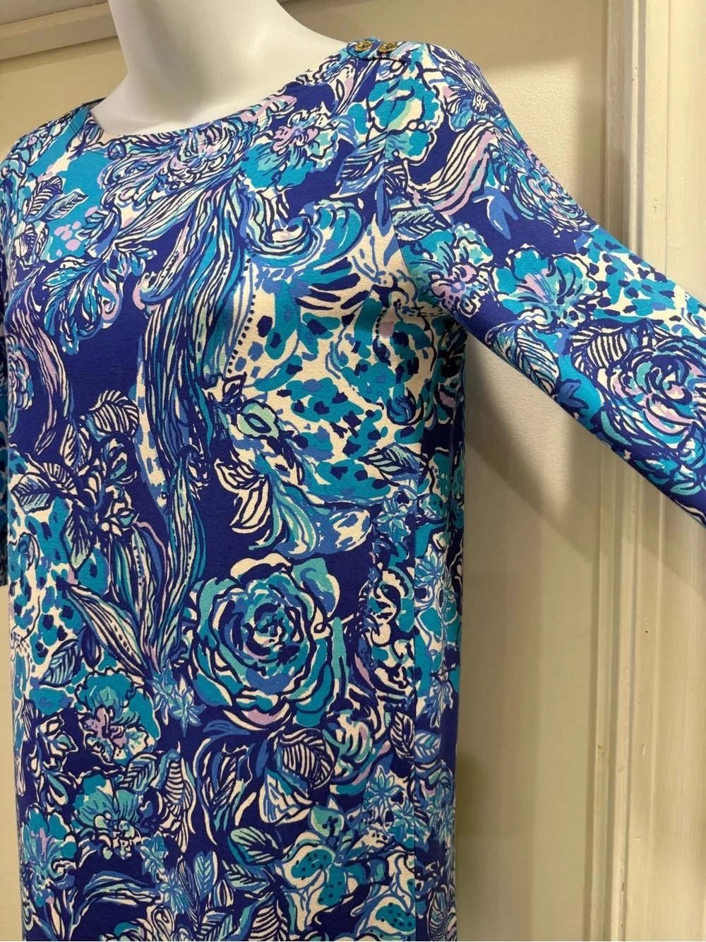 Lilly Pulitzer Sophie Girls Dress Royal Purple Cat Call Size XL 12/14